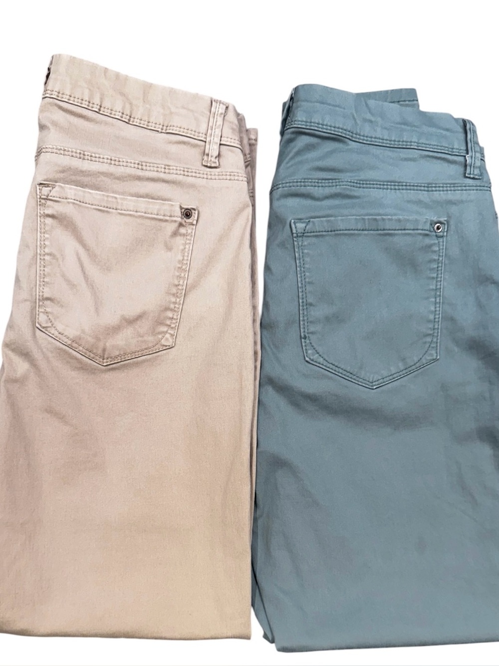2 pair CURVE APPEAL Jeggings in Mint and Beige/Khaki Slim Stretch Pants, 8/29 - Picture 6 of 15